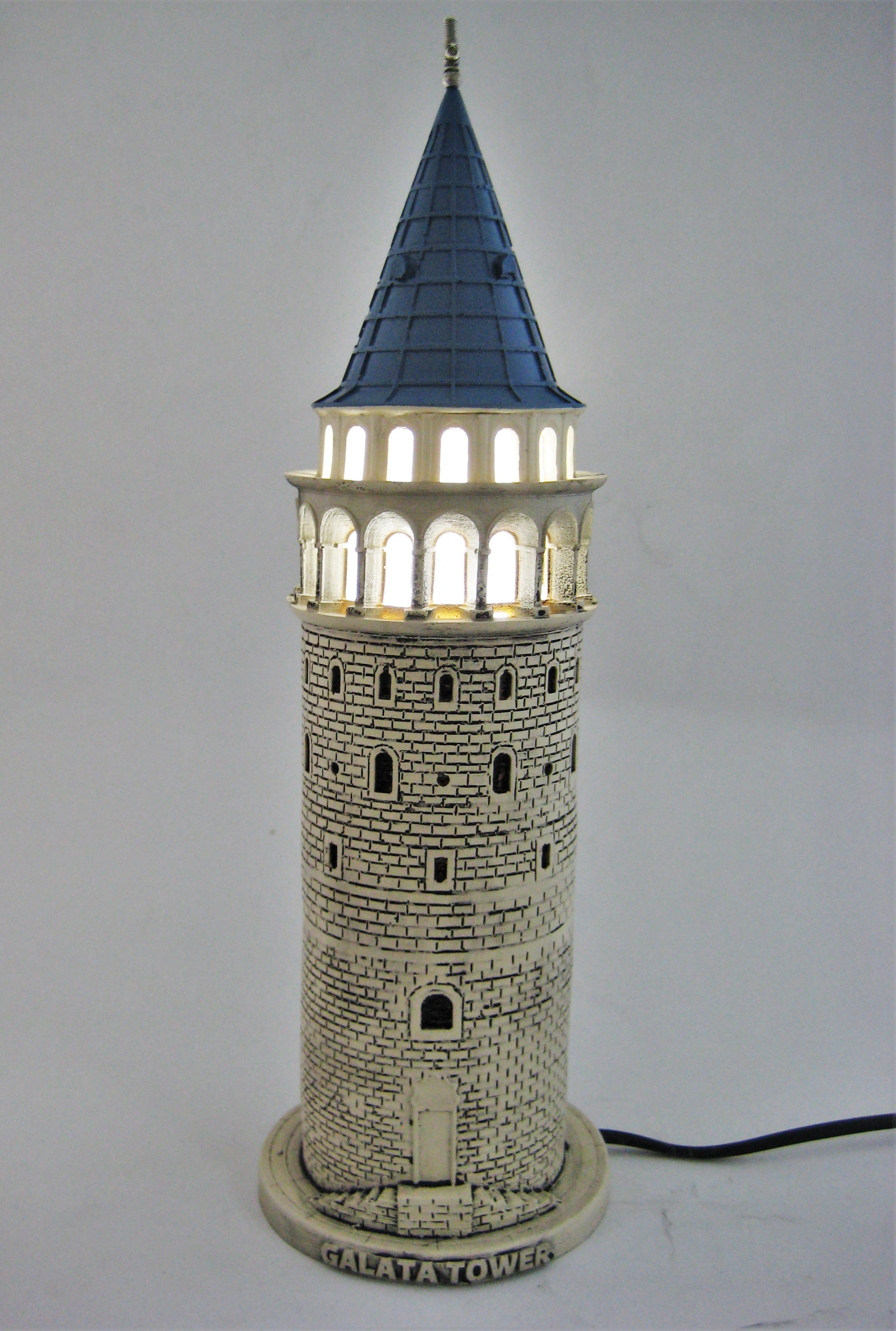 Galata Kulesi Biblo Lamba 41cm Bej