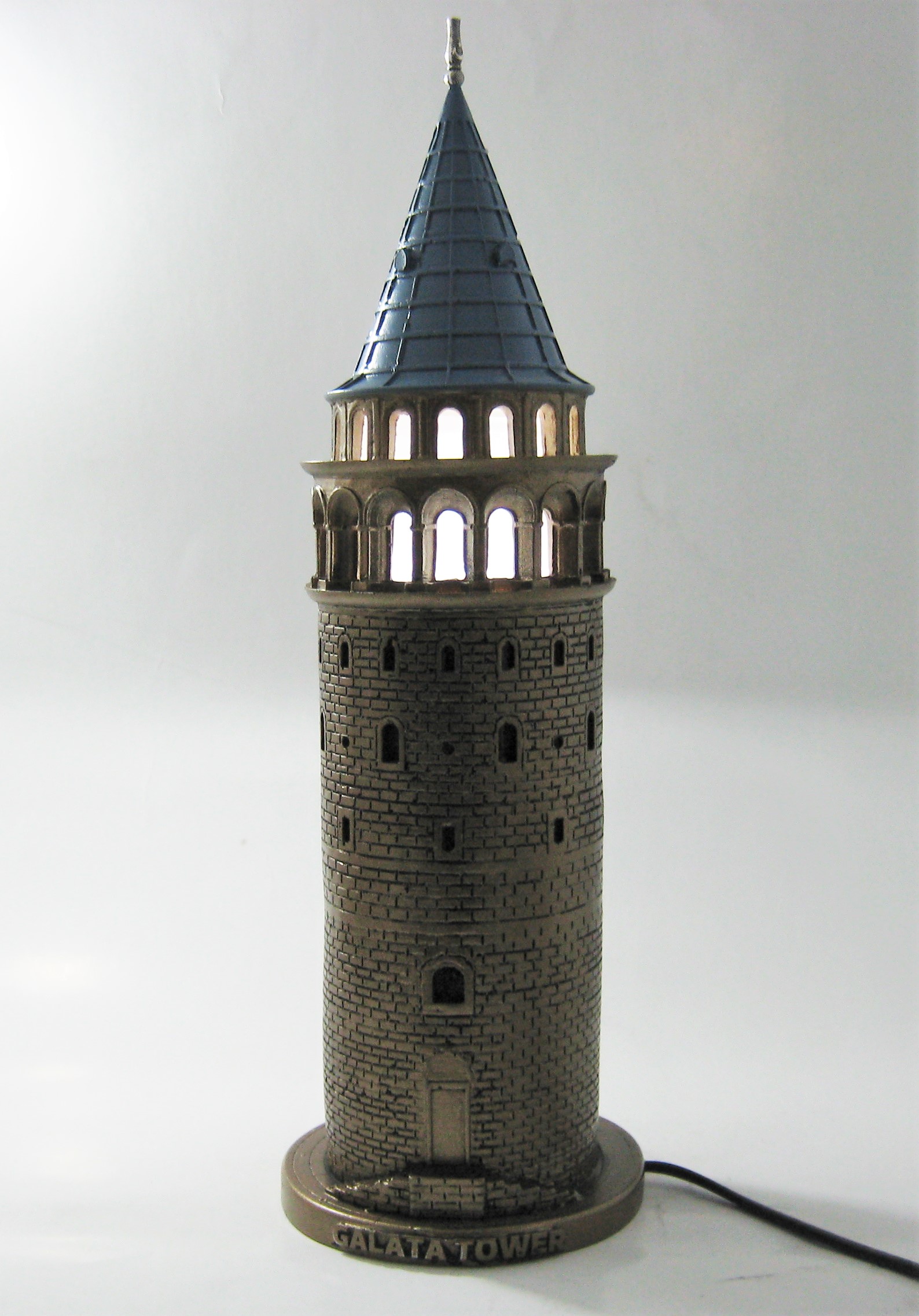 Galata Kulesi Biblo Lamba 41cm Bronz